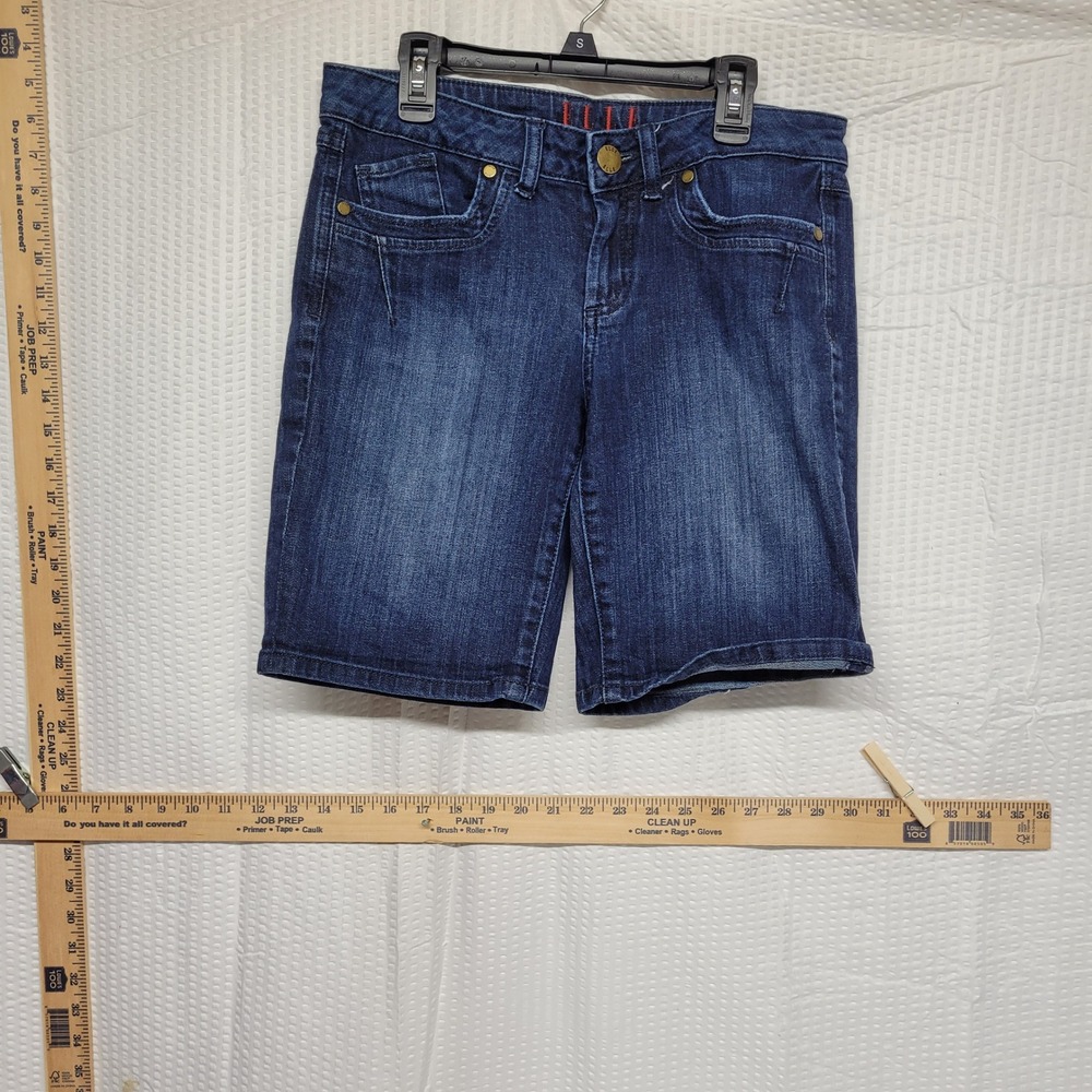 Elle Paris Womens Dark Wash Denim Bermuda Shorts Size 4 Blue Jean Casual